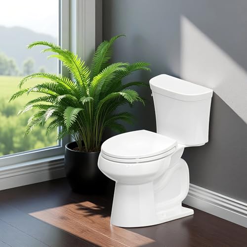 Plus Round Toilet Seat, Slow Close, Plastic, White | No-Slam, Magnetic Quick-Release Easy Clean, Easy Installation, SecureGrip Bumpers, Wobble-Free, Adjustable Fit - size: Round