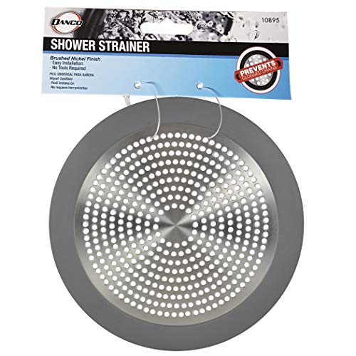 Danco 11040P Bathroom Sink Hair Catcher, Bathtub Drain Protector, Sink and Tub Strainer, 2-Pack - color: Brushed Nickel, size: Round [Pack of 1], style: Shower