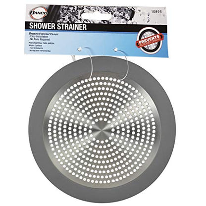 Danco 11040P Bathroom Sink Hair Catcher, Bathtub Drain Protector, Sink and Tub Strainer, 2-Pack - color: Brushed Nickel, size: Round [Pack of 1], style: Shower