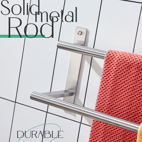 KOKOSIRI 24 Inch Bath Towel Bars Double Towel Racks Bathroom Towel Holder Towel Rails Towel Storage Towel Shelves Wall Mount Stainless Steel Brushed Nickel B5010BR-L24 - color: Brushed Nickel, size: 24-Inch