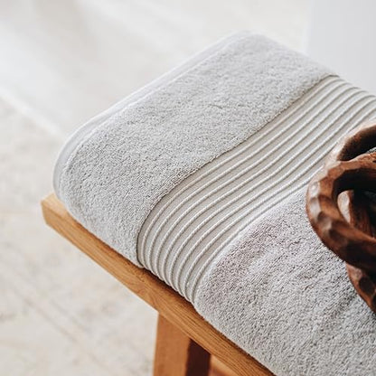 Milara Plush Turkish Cotton Bath Sheet, Silver Gray, 700 GSM, 35x70 in | Oversized 35x70in | 700 GSM Turkish Combed Cotton | Air-Spun Construction for a Plush Feel | OEKO-TEX® Standard 100 Certified - color: Silver Gray, size: Bath Sheet (1 Pcs) - 35" x 7