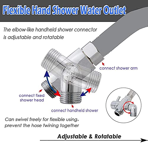 Brass Shower Arm Diverter Valve for Handheld Shower Head and Fixed Spray Head G1/2 3 Way Universal Bathroom System Component Replacement Part, Polished Chrome - color: Chrome Polished