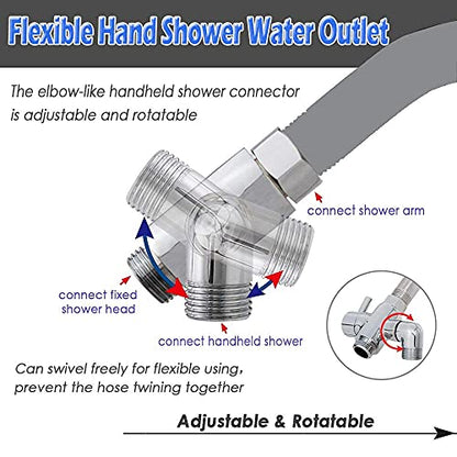 Brass Shower Arm Diverter Valve for Handheld Shower Head and Fixed Spray Head G1/2 3 Way Universal Bathroom System Component Replacement Part, Polished Chrome - color: Chrome Polished