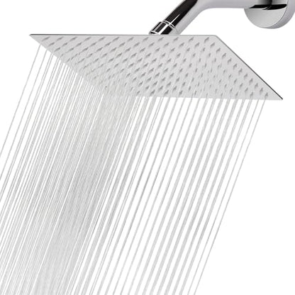 NearMoon Rain Shower Head, High Flow Stainless Steel Rainfall Shower, High Pressure Design, Awesome Shower Experience Even At Low Water Flow (12 Inch Rectangle, Chrome Finish) - color: Chrome Finish, size: 12*8 Inch