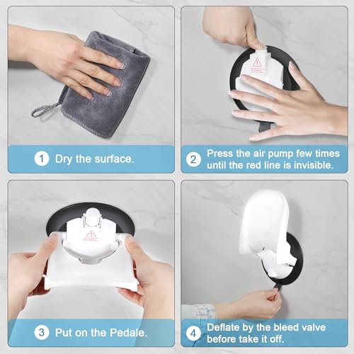 Shower Foot Rest for Shaving Legs with Upgraded Industrial Suction Cup, Only Fit Smooth & Non-Porous & Bigger 5.2 Inches Tile Wall, White, Pack of 1 | Sticks Securely: 5" industrial suction cup offer 337 lbs holding power on smooth tile/glass - for leg sh