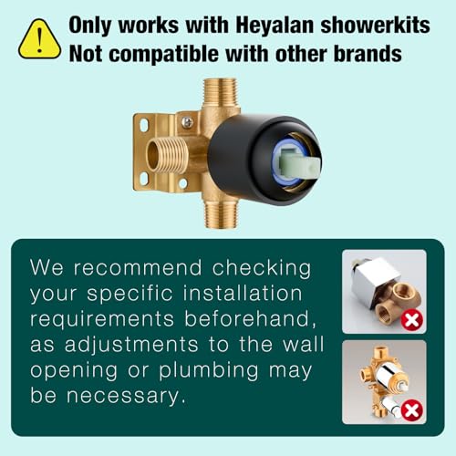 Heyalan 6 Inch Shower Set with Tub Spout and Valve,Matte Black | 6-inch square rainfall head, tub spout with diverter, male-thread rough-in valve, single-handle control and wall-mount design - color: Matte Black, size: 6 Inch Square Shower Head