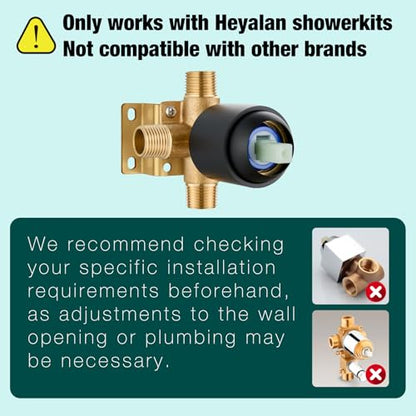 Heyalan 6 Inch Shower Set with Tub Spout and Valve,Matte Black | 6-inch square rainfall head, tub spout with diverter, male-thread rough-in valve, single-handle control and wall-mount design - color: Matte Black, size: 6 Inch Square Shower Head