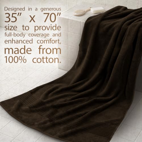Cotton Paradise 100% Cotton Turkish Towel Set, Soft Absorbent Quick Dry, 2 Piece 35x70 Bath Sheet Set, Chocolate Brown - color: Chocolate Brown, size: 35"x70"