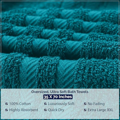 DAN River 2 Pack Bath Sheets Extra Large 35x70, Large Bath Towels for Adults, XL Oversized Heavy Duty Towel Set, 600 GSM 100% Ring Spun Cotton, Soft Quick Dry, Teal - color: Teal, size: Bath Sheet 35x70" (PK 2)