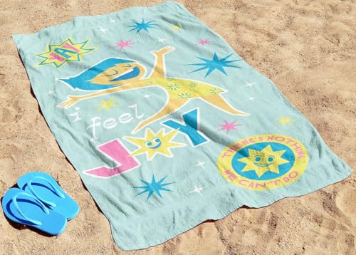 Jay Franco Disney Pixar Inside Out Bath Pool Beach Towel - Kids Super Soft & Absorbent 100% Cotton Towel with Joy, Measures 28 x 58 - color: Teal - Inside Out