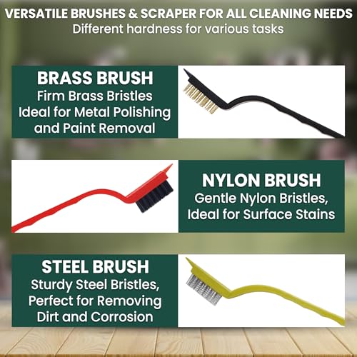 8 Pcs Crevice Cleaning Brush Set – Hard Bristle Cleaning Tools for Grout, Gaps & Narrow Spaces – Multi-Purpose Grout Brush, for Cleaning Bathroom, Shower, Window Tracks, Kitchen | Multi-Purpose Grout Brush for Bathroom, Shower, Window Tracks & Kitchen Cle