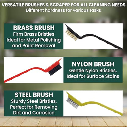 8 Pcs Crevice Cleaning Brush Set – Hard Bristle Cleaning Tools for Grout, Gaps & Narrow Spaces – Multi-Purpose Grout Brush, for Cleaning Bathroom, Shower, Window Tracks, Kitchen | Multi-Purpose Grout Brush for Bathroom, Shower, Window Tracks & Kitchen Cle