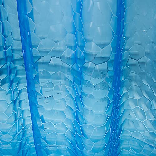 Bostofy Waterproof Shower Curtain Liner EVA Thick Shower Curtain with Heavy Duty 3 Bottom Magnets, Shower Liner for Shower Stall, Bathtubs, 3D Pebble Pattern, 72 x 72,12 Hooks - color: Blue Cube, size: 72"W x 72"L (Pack of 1)