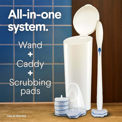 Clorox 03191CT Toilet Wand Disposable Toilet Cleaning Kit: Handle, Caddy & Refills, White (Case of 6) - size: 1 Count (Pack of 1)