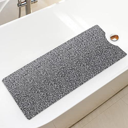 Bathtub Mat Non Slip Shower Mat Soft PVC Loofah Bath Tub Mats with Drain for Bathroom Tub 40 x 16 Inch (Mix Color) - color: Black White