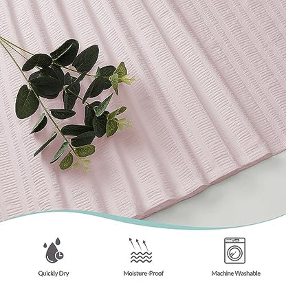 Aiyufeng Moga Stall Fabric Shower Curtain - Soft & Lightweight Small Shower Curtain with Texture for Narrow Stall Size, Machine Washable, 36" Wx72 L, Pink - color: Pink, size: 36"W x 72"L (Pack of 1)