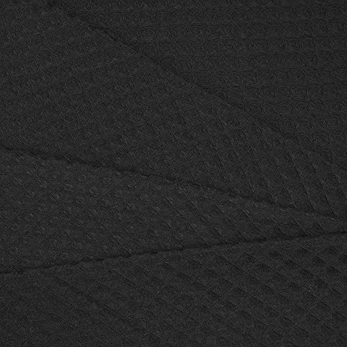 River Dream Cotton Blend Fabric Shower Curtain Set with Liner, Black, 54x80 | Waffle Weave, No Hook Needed, with Snap in Replacement Liner, Top Sheer Window, Hotel Quality Fabric for Bathroom - color: Black, size: 54"W x 80"L (Pack of 1)