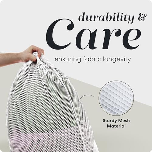 Handy Laundry Mesh XL Laundry Bag 24"x36", Heavy Duty Drawstring, White | XL 24x36 Mesh Laundry Bag, Secure Drawstring, Heavy Duty, Machine Washable, for Delicates Dorm Travel Storage, White - color: White