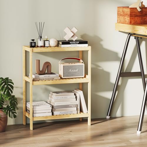 Bamboo Bathroom Shelf, Multifunctional Storage Shelf, 3-Tier - size: 3-Tier