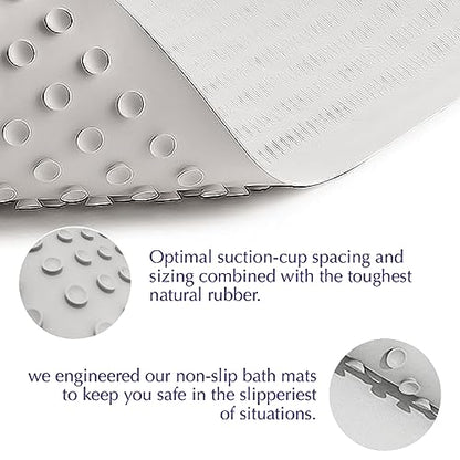 Epica Bathtub Mat Non Slip, Rubber Bath Mat for Kids, Baby, Pet, 16 x 28