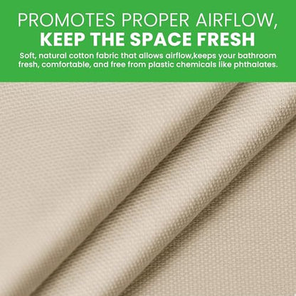Bean Products Natural Cotton Wide Shower Stall Curtain Liner - 54x74 - color: Natural, size: 54"W x 74"L (Pack of 1)