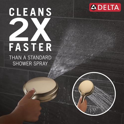 Delta 6-Setting In2ition 2-in-1 Dual Shower Head with Handheld High Pressure ProClean Spray, Brushed Gold Detachable Shower Head with Hose, 1.75 GPM Flow Rate, Champagne Bronze 75655CZ - color: Champagne Bronze