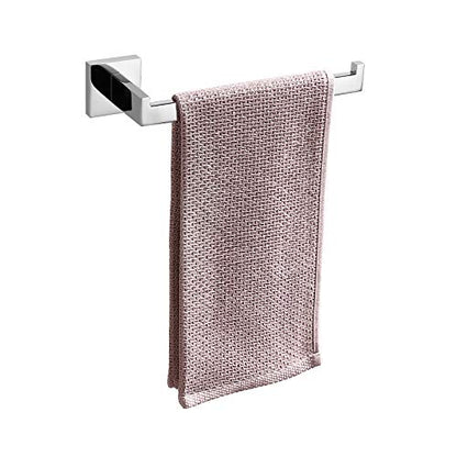 TASTOS Premium Stainless Steel Hand Towel Holder, Square Hand Towel Ring Heavy Duty Wall Mounted Modern Hand Towel Bar for Bathroom Kitchen, Polished Chrome - color: Polished Chrome