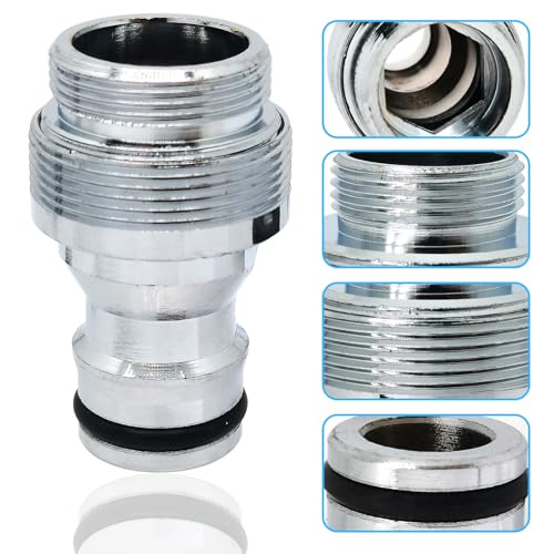 1pcs Brass Faucet Tap Quick Connector Adapter Kit,20mm Male Thread x 1mm Pitch Connector,Universal Faucet Adapter for Washing Machine And Pressure Washer(Silver) - size: 20mm Male Thread x 1mm