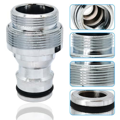 1pcs Brass Faucet Tap Quick Connector Adapter Kit,20mm Male Thread x 1mm Pitch Connector,Universal Faucet Adapter for Washing Machine And Pressure Washer(Silver) - size: 20mm Male Thread x 1mm