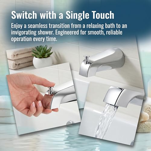 Universal Bathtub Tub Spout with Diverter,Fits 1/2'' Copper Pipe, 1/2'' IPS and 3/4'' IPS, Bathroom Bathtub Tub Faucet Replacement with Adapters