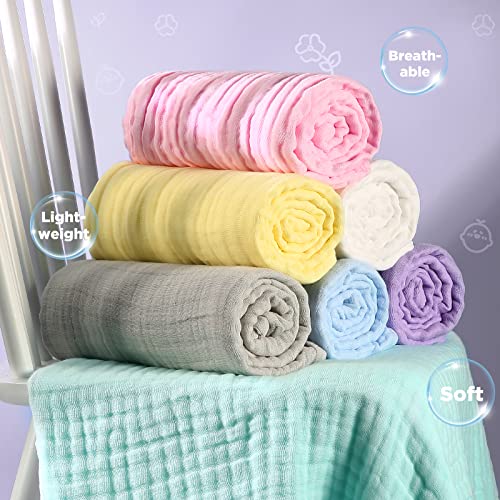 Baby Bath Towels, Super Soft Cotton Receiving Blanket for Baby's Delicate Skin,2Pack Swaddle Blanket for Newborns Toddlers Boy Girl,Baby Registry as Shower (White+Blue) - color: White+blue