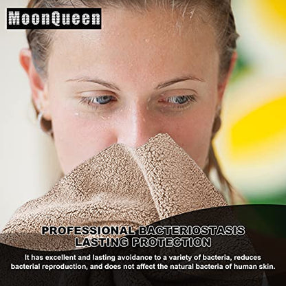 MOONQUEEN Microfiber Facial Cloths Fast Drying Washcloth 12 Pack - Premium Soft Makeup Remover Cloths - Brown - color: Brown, size: 12x12 Inch (Pack of 12)