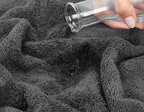 American Soft Linen 100% Cotton Luxury Turkish Towels, 4 PC Hand Towel Set | Soft Absorbent Quick Dry OEKO Tex Standard 100 Certificated Durable Machine Washable Premium Hotel Quality - color: Dark Gray, size: 16"x28"