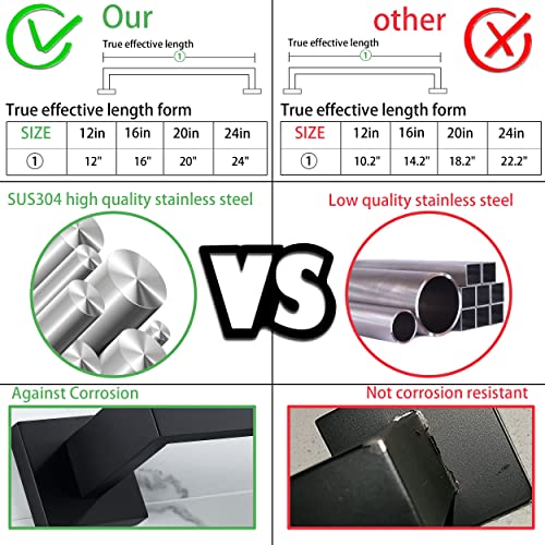 Nolimas Matte Black Bath Towel Bar Single Bars Towel Rack Rod Classic Wall Mounted Stainless Steel Bathroom Towel Bar Toilet Kitchen Towel Shelf Single Layer, 24inch - color: Matte Black, size: 24 inch