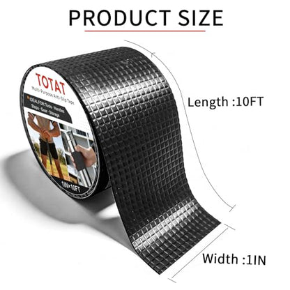 Textured Grip Tape, 1IN x 10FT Strong Anti Slip Rubber Tape, Waterproof & Heat Resistant with High Adhesion for Tools, Gym Equipment, Bicycle Handlebars and Slippery Surfaces (Black) - color: Black, size: 1IN x 10FT