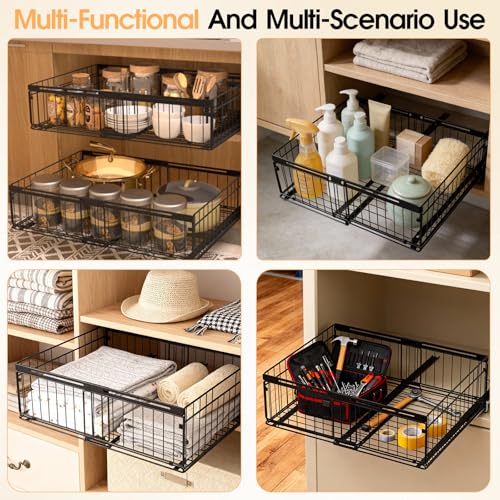 Expandable Pull Out Cabinet Organizer Adjustable Width 13"-20", Kitchen Organization with Adhesive.Bathroom Under Sink Organizers and Storage,Bedroom Slide out Drawers,Pantry - size: 1 Pack 13“-20” Expandable