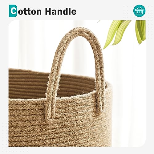 YOUDENOVA Cotton Laundry Hamper, 72L - Woven Collapsible Basket - Jute Brown | Woven Collapsible Laundry Basket, Clothes Hamper with Reinforced Handles in the Laundry Room, Bedroom, Bathroom - color: Jute Brown, size: 72L
