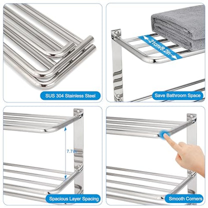 3-Tier Bathroom Towel Rack, SUS 304 Wall Mount, Brushed Nickel - color: Brushed Nickel, size: 24 Inch 3 Tier