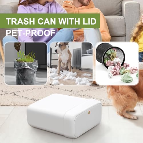 funest Trash Can with Lid, 3 Gallons/10.3 Qt Garbage Can with Press Top, Small Trash Can Dog Proof, Plastic Trash Bin, Waste Basket for Rv Bathroom Kitchen Bedroom Office White - size: 1 Pack (3 Gallon)