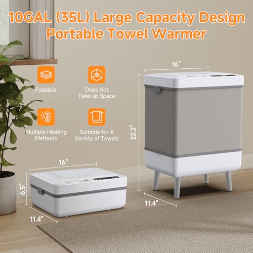 AAOBOSI Towel Warmer,4 in 1 Heating-Drying-Delaying-Foldable 35L Quick Heating Towel Warmers Portable Towel Heater Dryer for Bathrooms,Spas,12 Level Timer&Auto Shut Off,Great Gift for Loved Ones