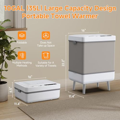 AAOBOSI Towel Warmer,4 in 1 Heating-Drying-Delaying-Foldable 35L Quick Heating Towel Warmers Portable Towel Heater Dryer for Bathrooms,Spas,12 Level Timer&Auto Shut Off,Great Gift for Loved Ones