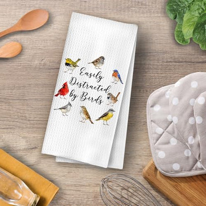 Bird Watching Kitchen Towels - Funny Birdwatching Gifts Decorative Waffle Dish Towels, Bird Lover Gifts Hand Towel, Birds Tea Towel, 16x24 Inch - color: Birdwatching-04