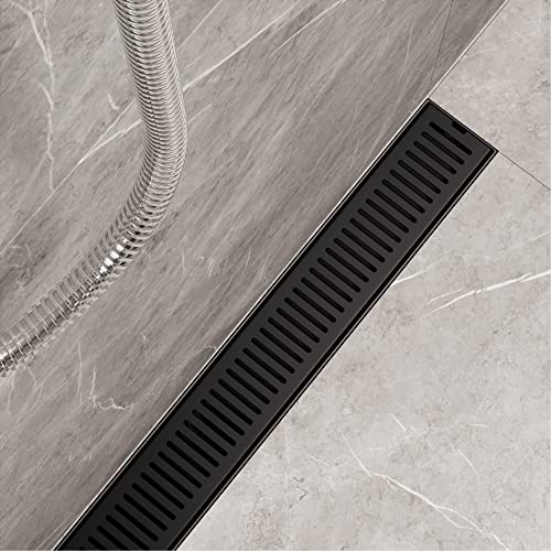 VIGO Elan 24 in. Linear Shower Drain in Matte Black - VG07002MB - color: Matte Black, size: 24 in.