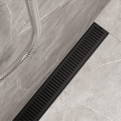 VIGO Elan 24 in. Linear Shower Drain in Matte Black - VG07002MB - color: Matte Black, size: 24 in.