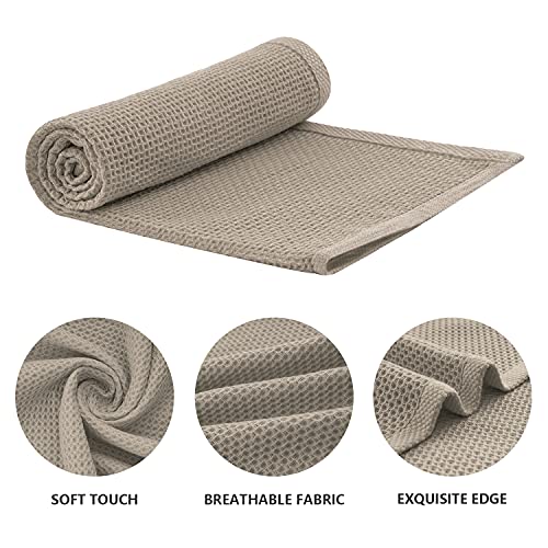 joybest Cotton Kitchen Towels, 4-Pack Waffle Weave Ultra Soft Absorbent Dish Towels Quick Drying Dish Cloths, 18 in x 28 in, Coffee - color: Coffee, size: 18 in x 28 in