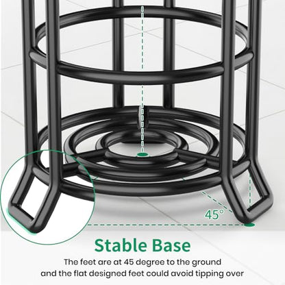 TomCare Toilet Paper Holder Stand Free Standing, Holds 4 Mega Rolls, Black | Tool-Free Assembly, Detachable Metal Wire Frame, Powder-Coated Finish, Easy Storage and Flexible Bathroom Placement - color: Black, size: Standard