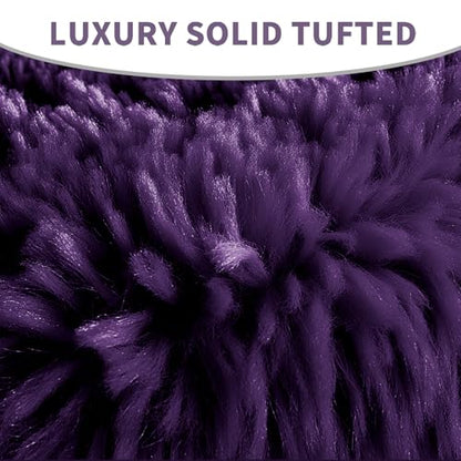Soft Microfiber Toilet Lid Cover 17.5" x 15" Machine Washable | Solid Toilet Seat Cover Adjustable Rubber Backing Fits Most 16 -17.5" L x 14-16" W Round Oblong and Elongated Toilet Seat - color: Dark Purple