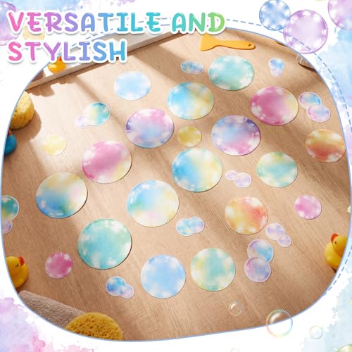 Fullhawl 30 Pcs Watercolor Bubble Non Slip Shower Stickers, Bathtub Safety | 30 Watercolor Bubble Designs, Colorful Non Slip Texture, Easy Application Creates a Fun and Safer Bath Time Space - style: Watercolor Bubble