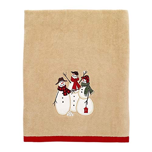 Avanti Linens - Bath Towel, Soft & Absorbent, Embroidered, Christmas Decorations (Snowmen Gathering Collection) - size: 1pc Bath Towel