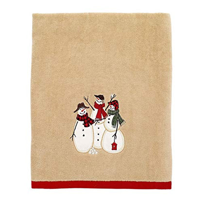 Avanti Linens - Bath Towel, Soft & Absorbent, Embroidered, Christmas Decorations (Snowmen Gathering Collection) - size: 1pc Bath Towel